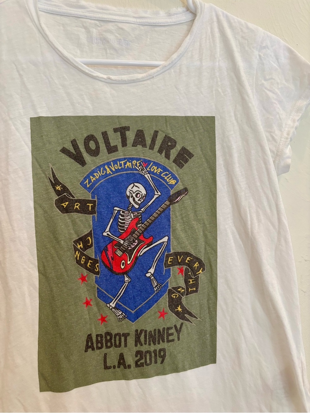 Zadig & Voltaire White Graphic Skull Guitar Tee - Picture 3 of 10